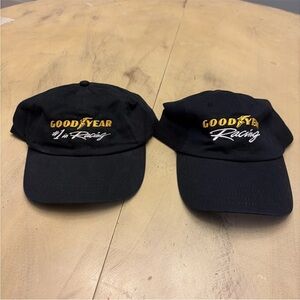 2 Lot - Vintage Goodyear Racing Hat Adjustable Excellent Condition F1